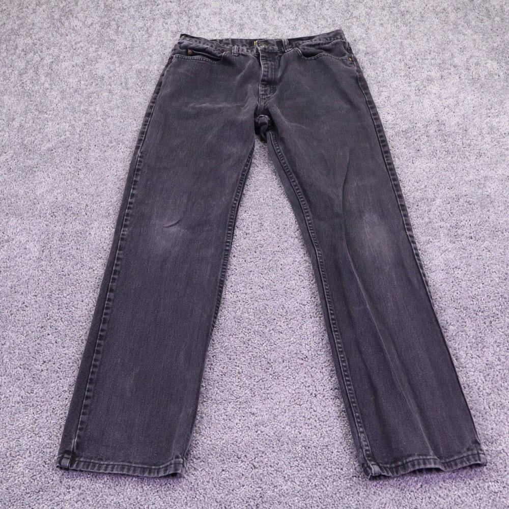 Lee Jeans Mens 36x36 Black Regular Fit Straight Denim Pants